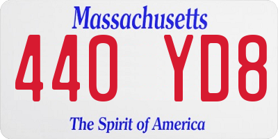 MA license plate 440YD8