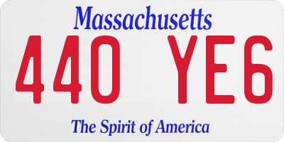 MA license plate 440YE6
