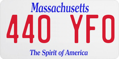 MA license plate 440YF0