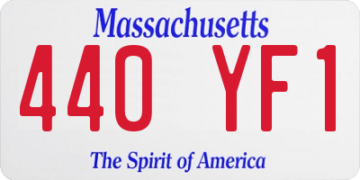 MA license plate 440YF1