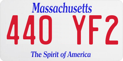 MA license plate 440YF2