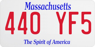 MA license plate 440YF5