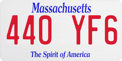 MA license plate 440YF6