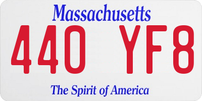 MA license plate 440YF8