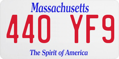 MA license plate 440YF9
