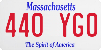 MA license plate 440YG0