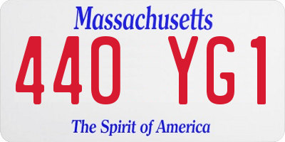 MA license plate 440YG1