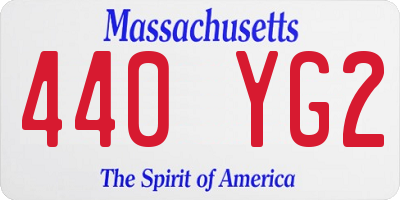 MA license plate 440YG2