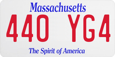 MA license plate 440YG4
