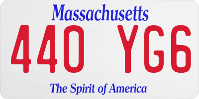 MA license plate 440YG6