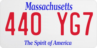 MA license plate 440YG7