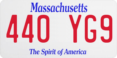 MA license plate 440YG9