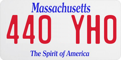 MA license plate 440YH0