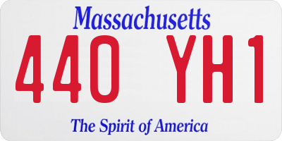 MA license plate 440YH1