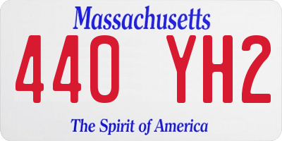 MA license plate 440YH2
