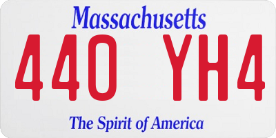 MA license plate 440YH4