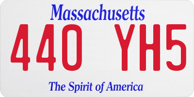 MA license plate 440YH5