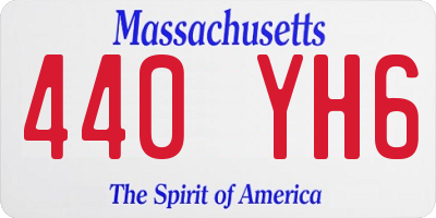 MA license plate 440YH6