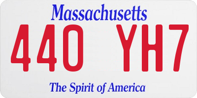 MA license plate 440YH7