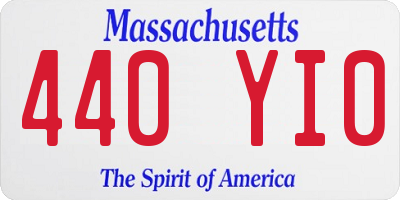MA license plate 440YI0