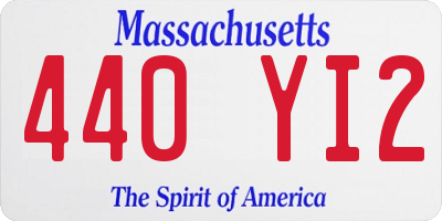 MA license plate 440YI2