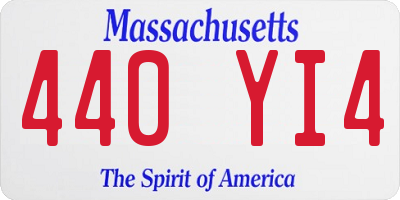 MA license plate 440YI4