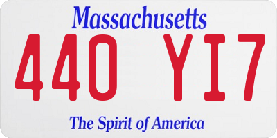 MA license plate 440YI7