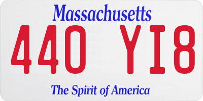 MA license plate 440YI8