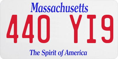 MA license plate 440YI9