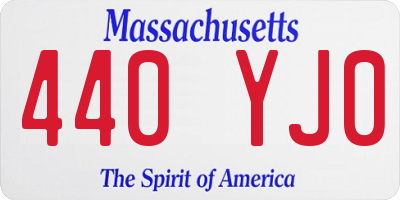 MA license plate 440YJ0