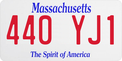 MA license plate 440YJ1