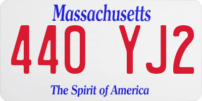 MA license plate 440YJ2