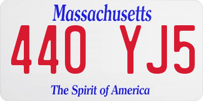 MA license plate 440YJ5