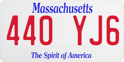 MA license plate 440YJ6
