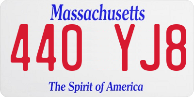 MA license plate 440YJ8