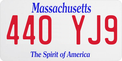 MA license plate 440YJ9