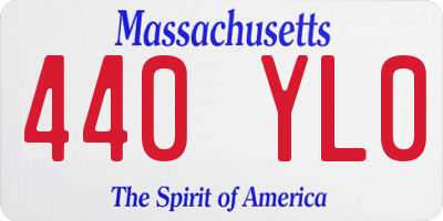 MA license plate 440YL0