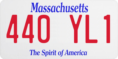 MA license plate 440YL1