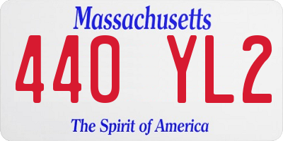 MA license plate 440YL2