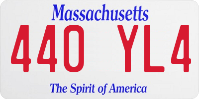 MA license plate 440YL4