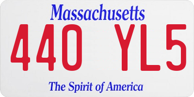 MA license plate 440YL5