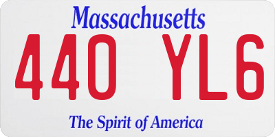 MA license plate 440YL6