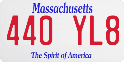 MA license plate 440YL8