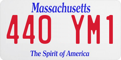 MA license plate 440YM1
