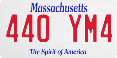 MA license plate 440YM4