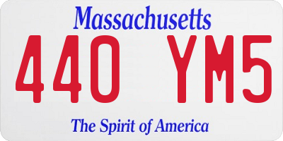 MA license plate 440YM5