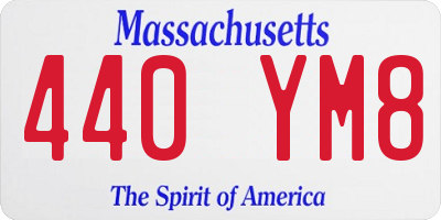 MA license plate 440YM8