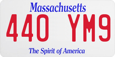 MA license plate 440YM9