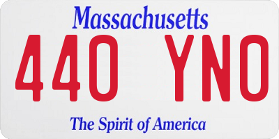 MA license plate 440YN0