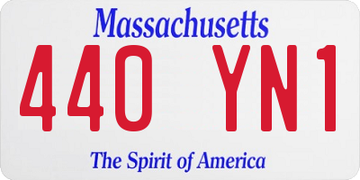 MA license plate 440YN1